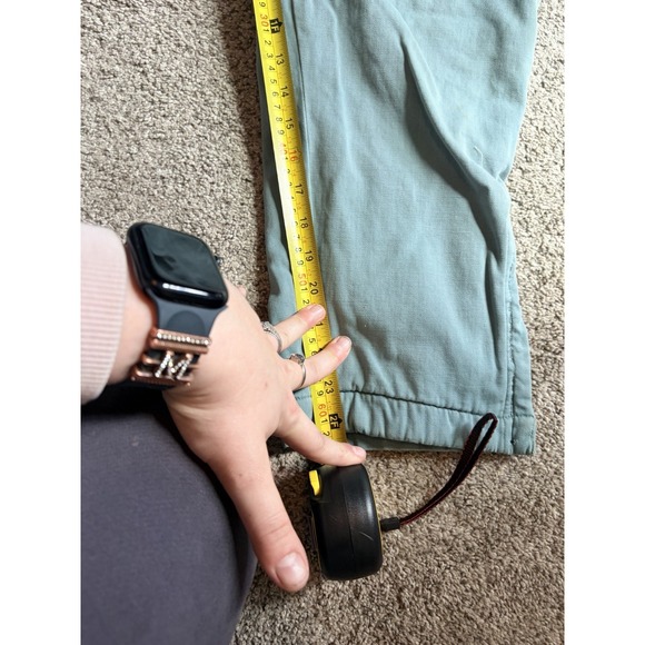 Vintage Wool Lined Ski Pants Womens Green High Waist Button Detail Thermal - Picture 12 of 12